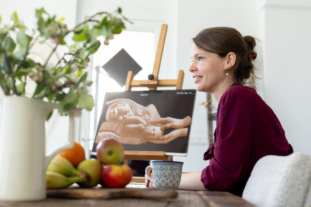 Ires legt het geboorteproces uit met illustraties